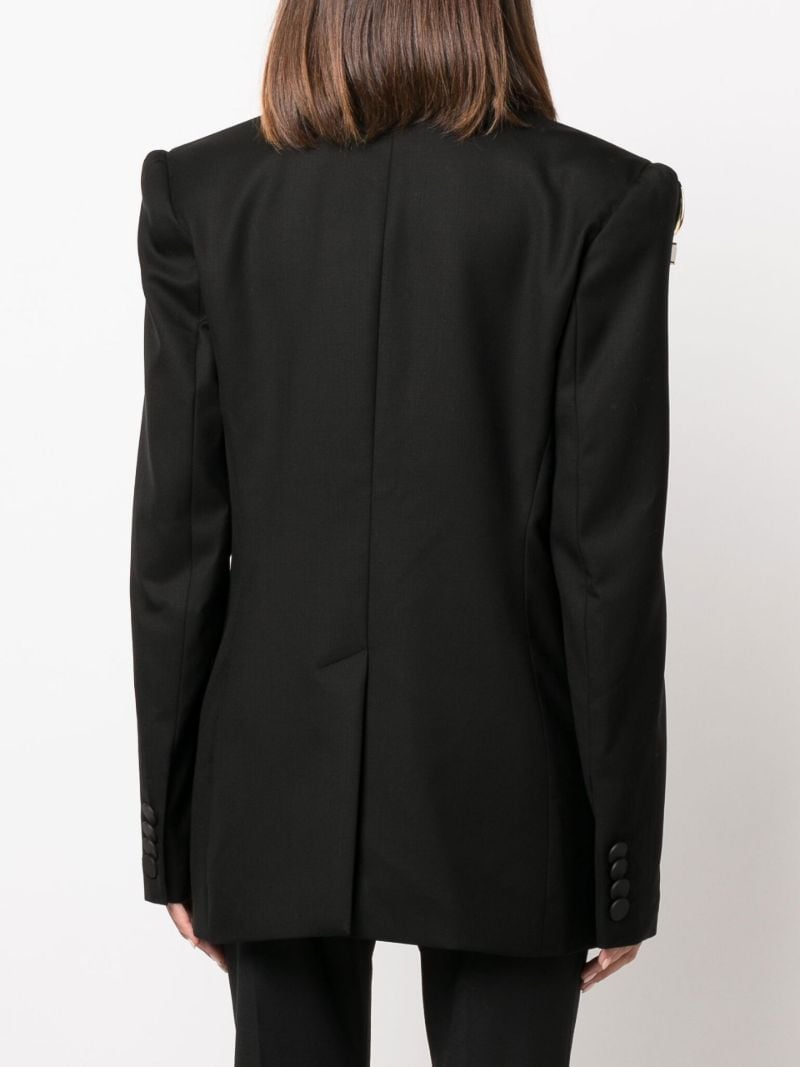 Black Pierced Tailored Wool Blazer