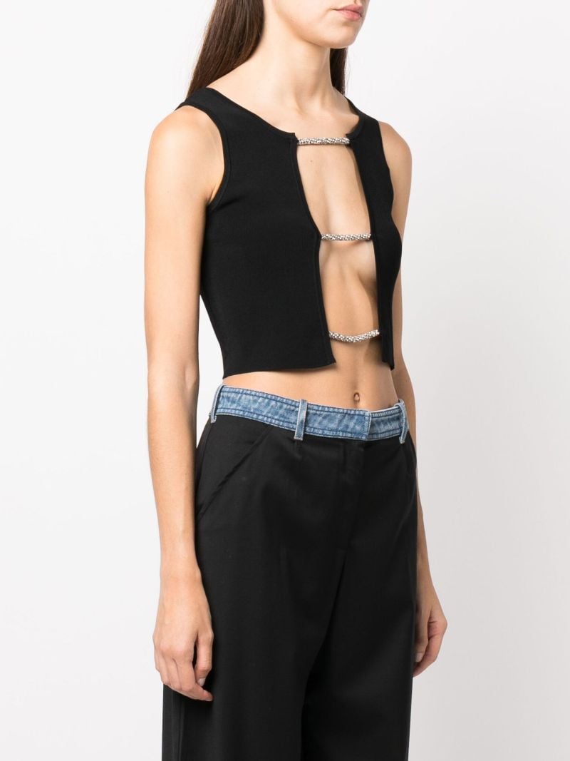 Black Lattice Knitted Vest Top