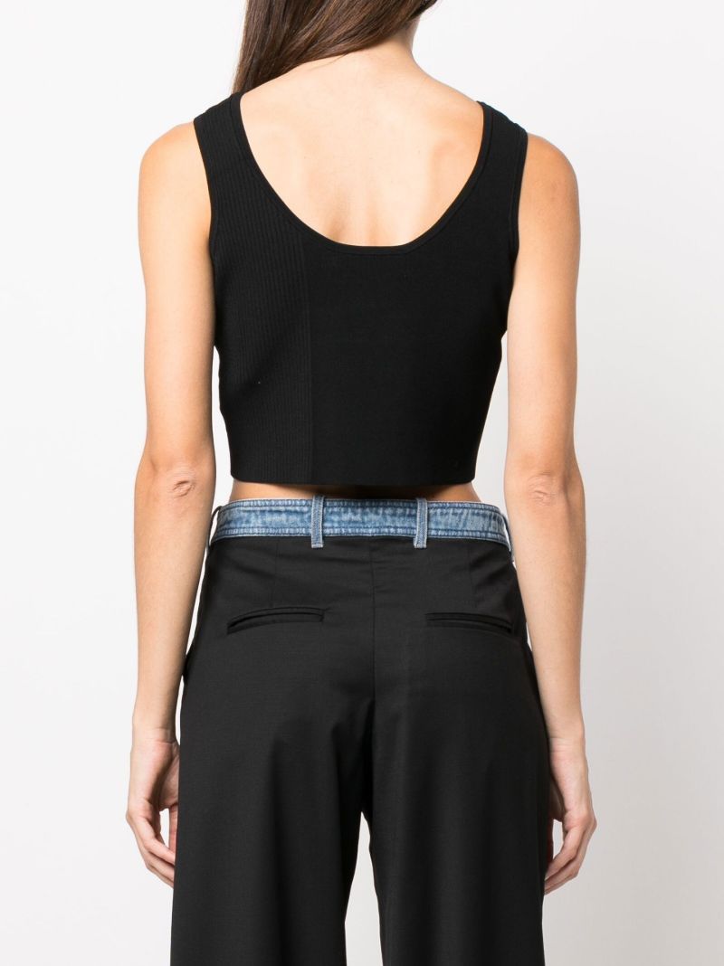 Black Lattice Knitted Vest Top