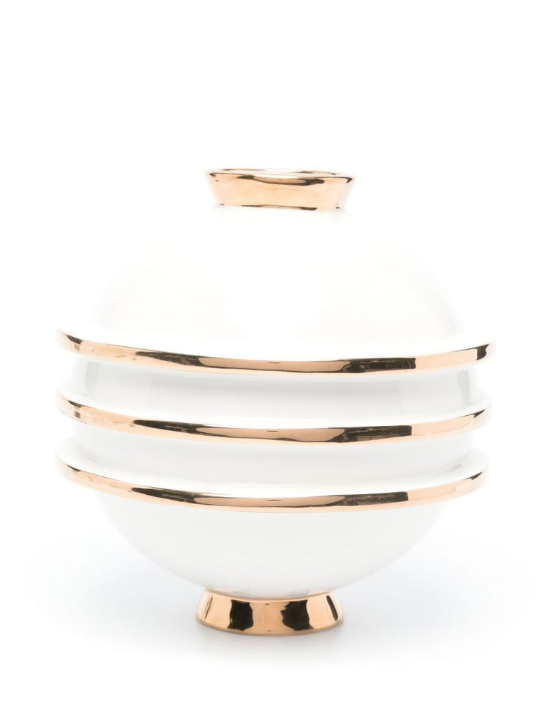 White Orbit Round Vase