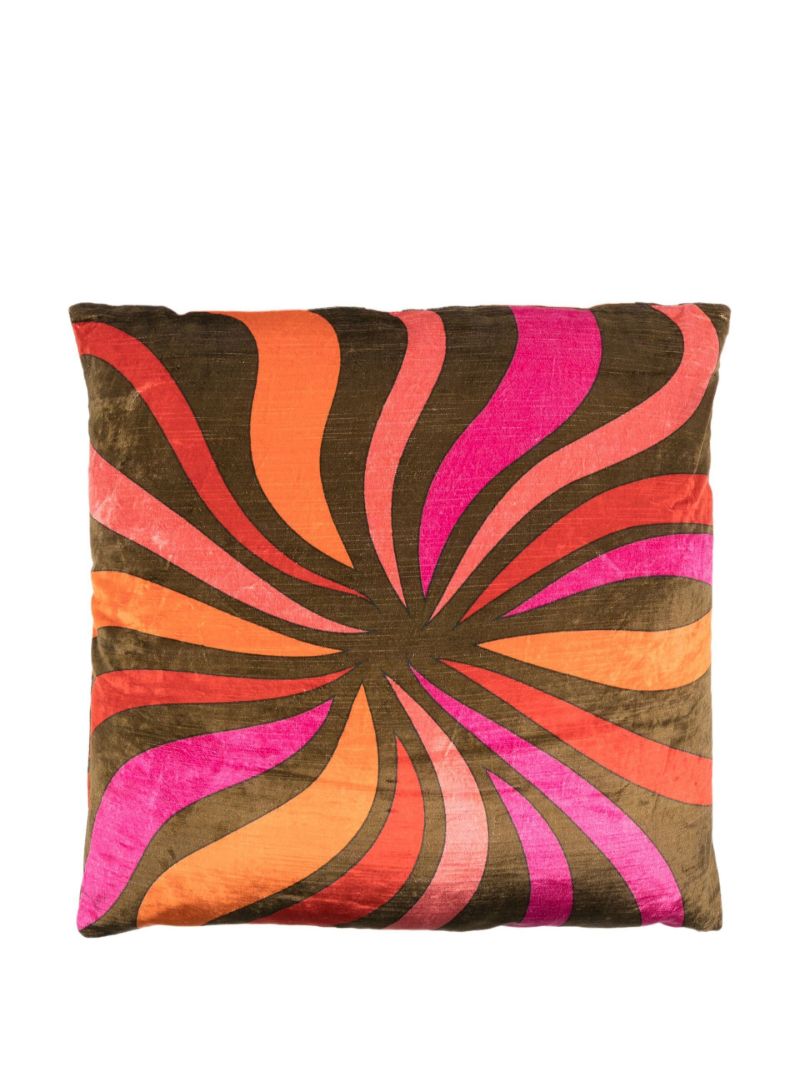 Brown Madrid Flames Velvet Cushion