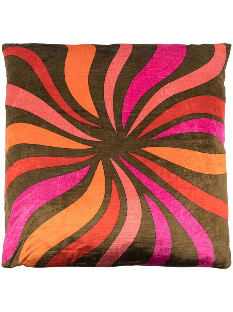 Brown Madrid Flames Velvet Cushion
