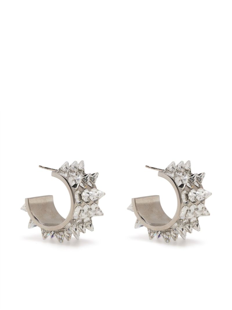 Silver-tone Karma Spike Hoop Earrings