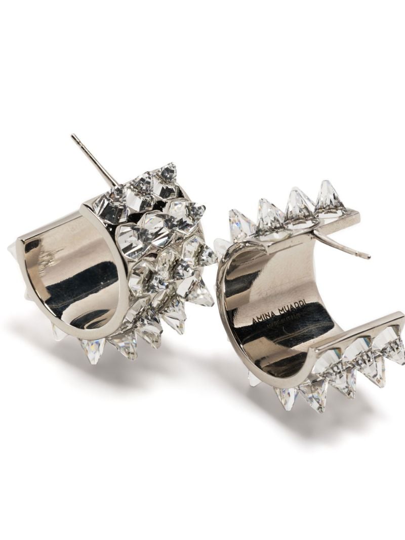 Silver-tone Karma Spike Hoop Earrings