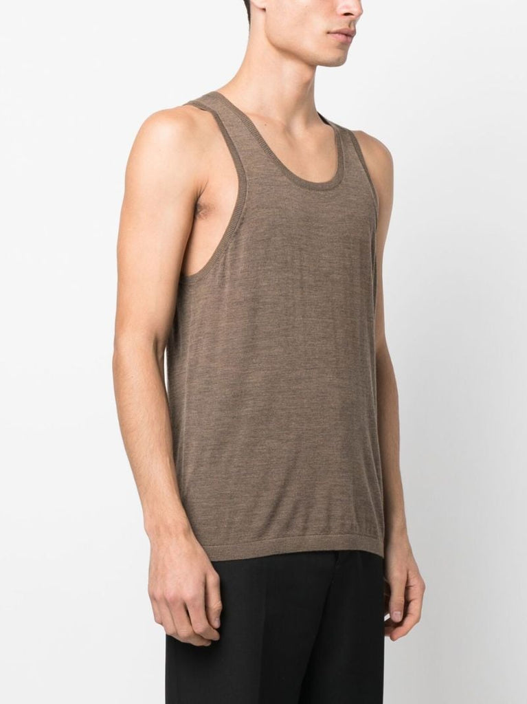 Beige Wool Tank Top