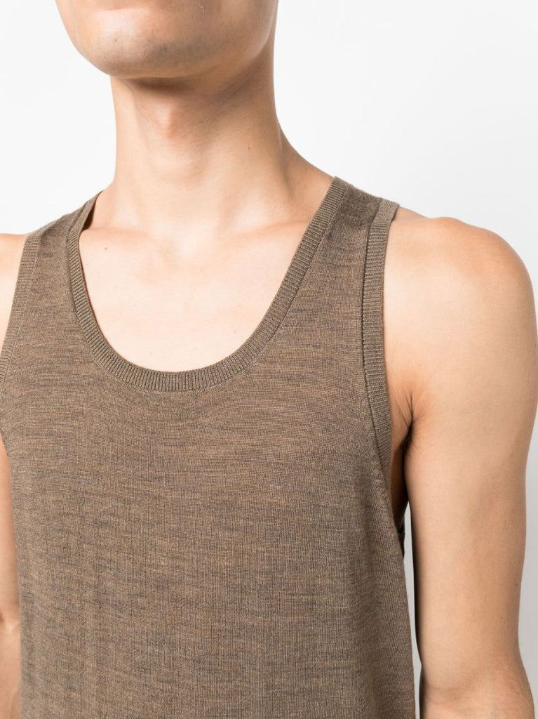 Beige Wool Tank Top