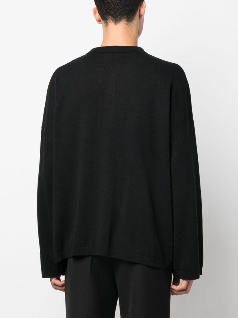 Black Long Sleeve Polo Top