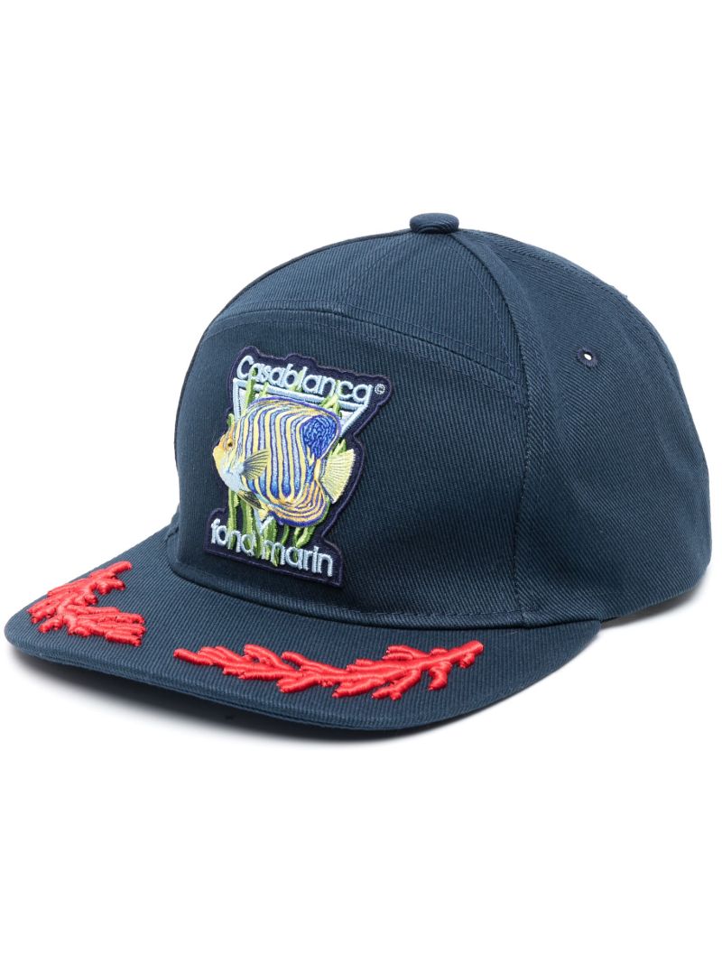 Blue Fond Marin Embroidered Baseball Cap