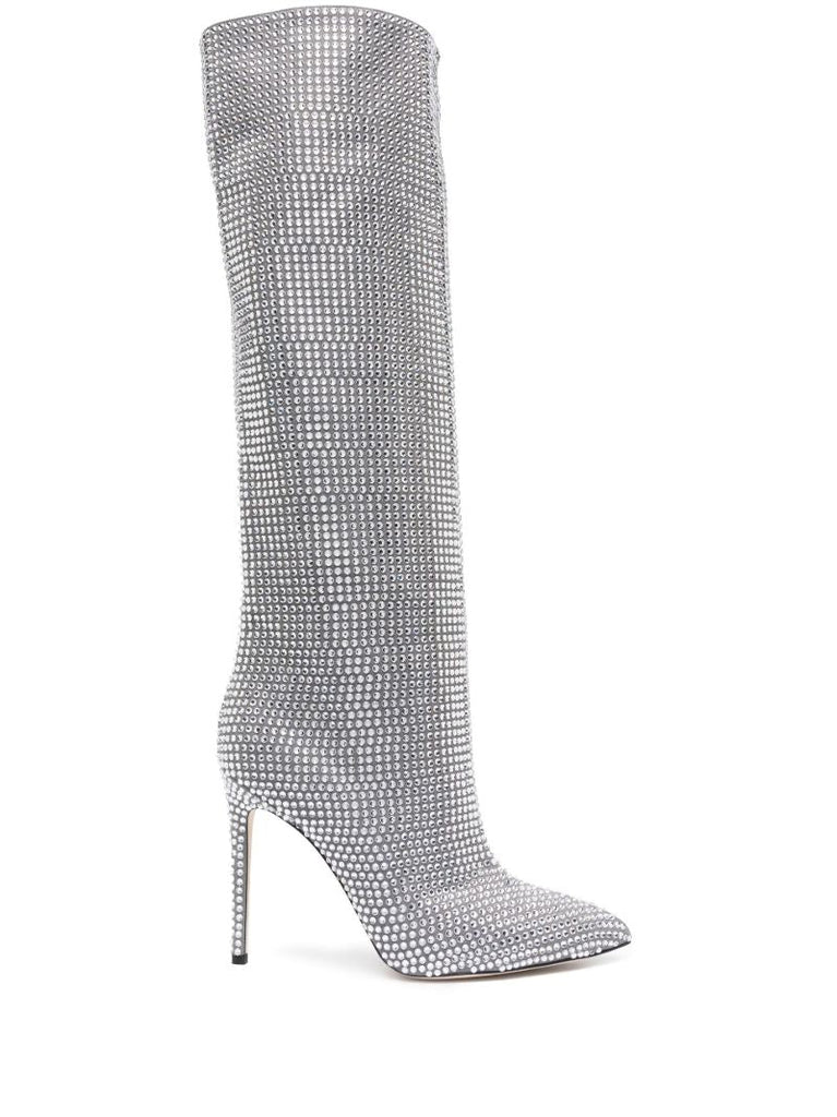 Silver Holly 105 Crystal Knee-high Boots