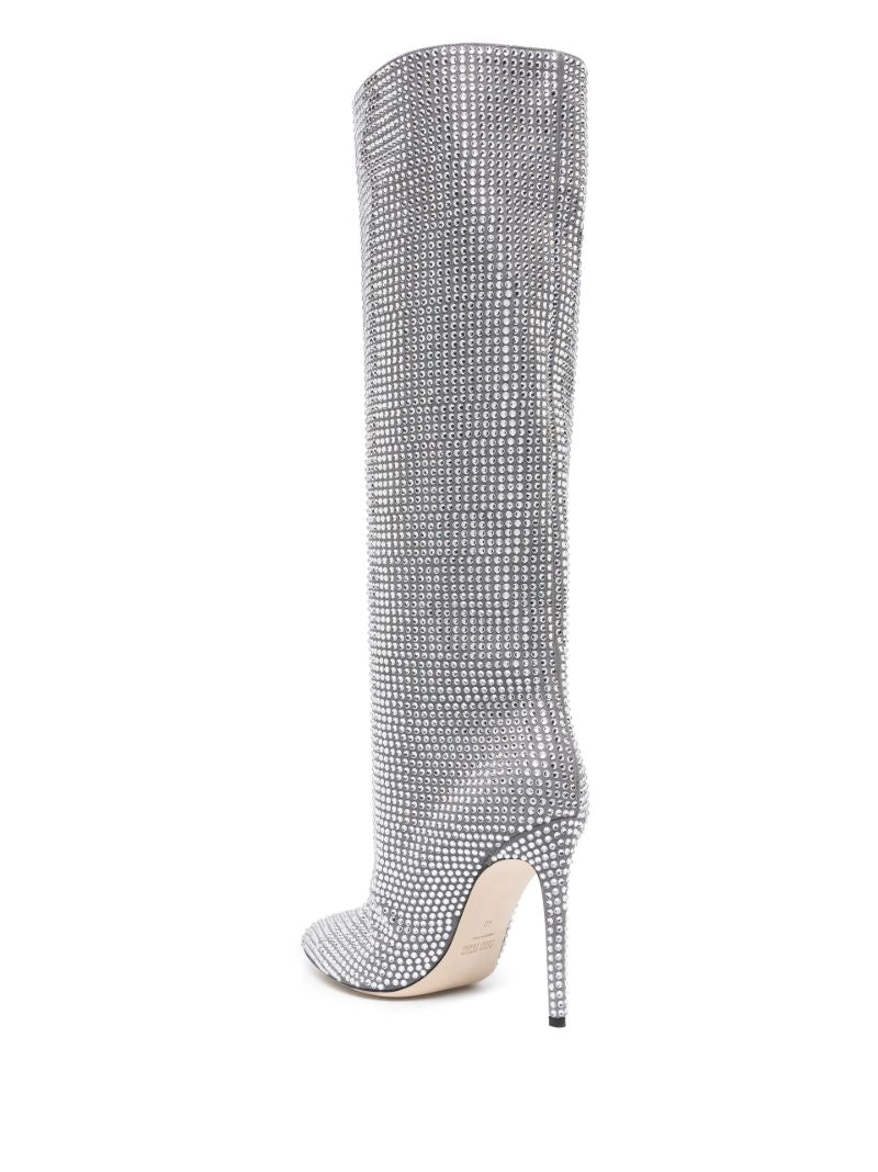 Silver Holly 105 Crystal Knee-high Boots