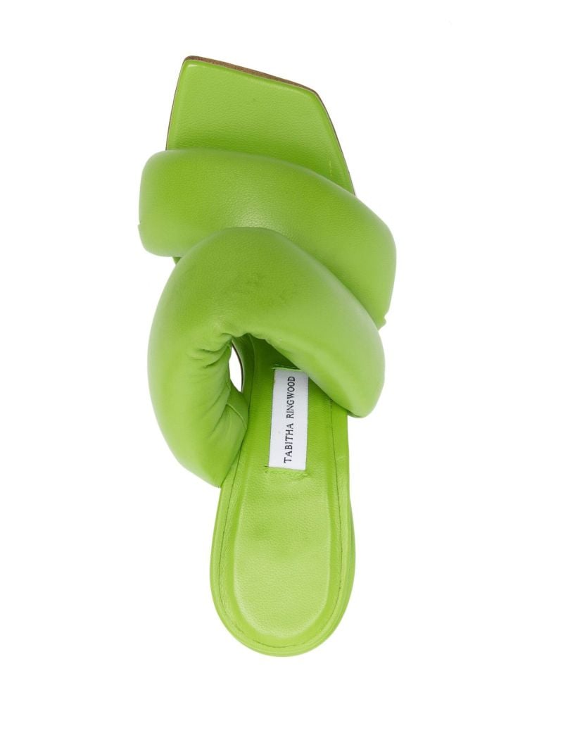 Green Stay Puff 100 Leather Sandals