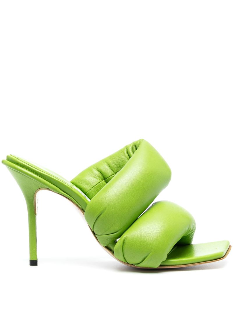Green Stay Puff 100 Leather Sandals