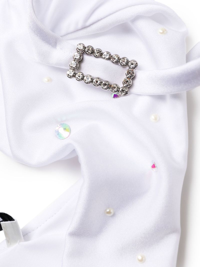 White Crystal-embellished Bikini