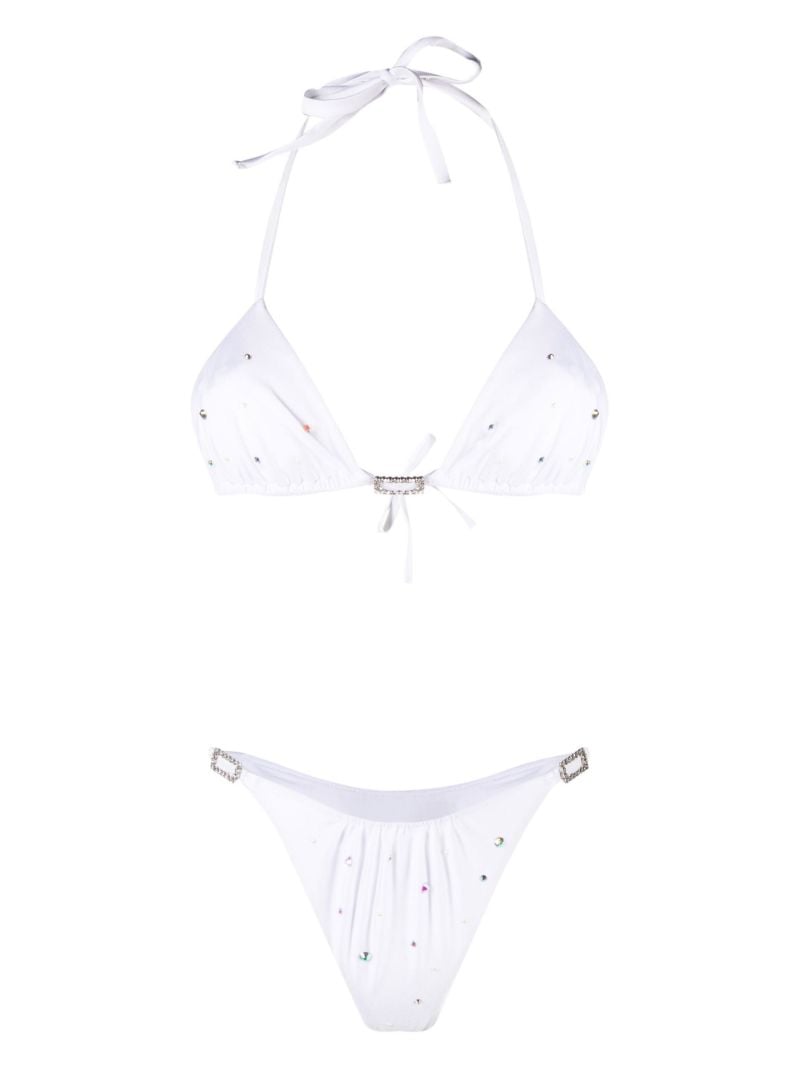 White Crystal-embellished Bikini