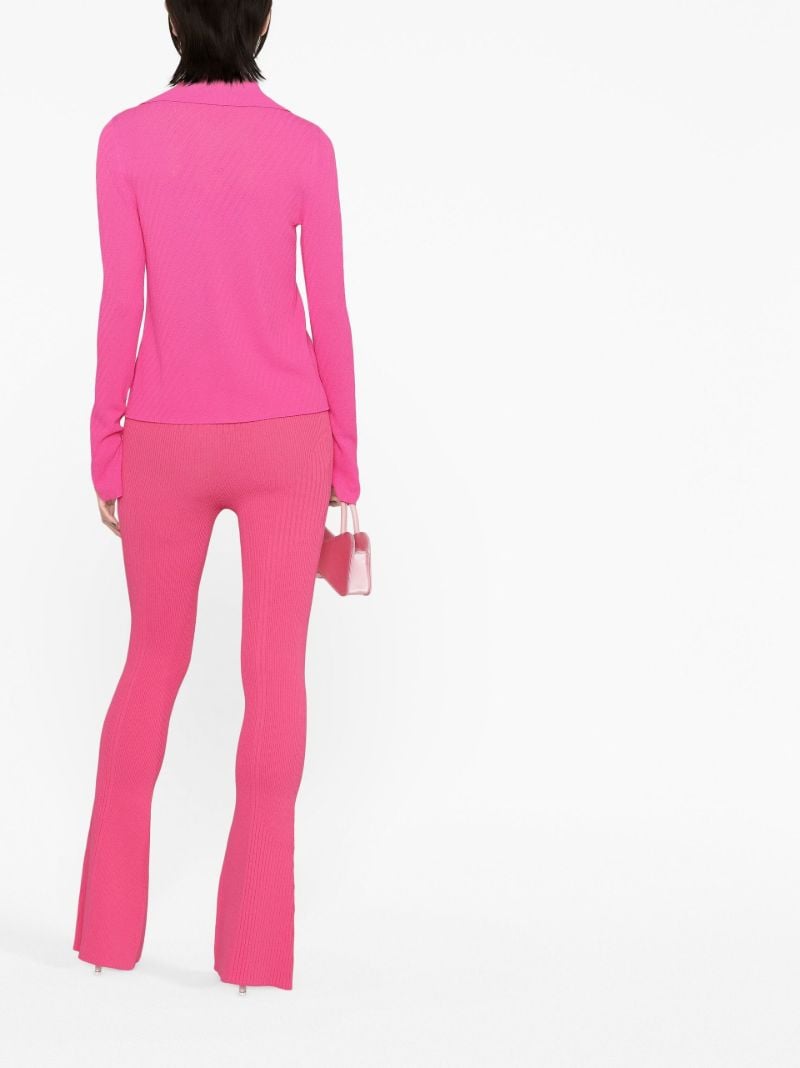 Pink High Waist Flared Trousers