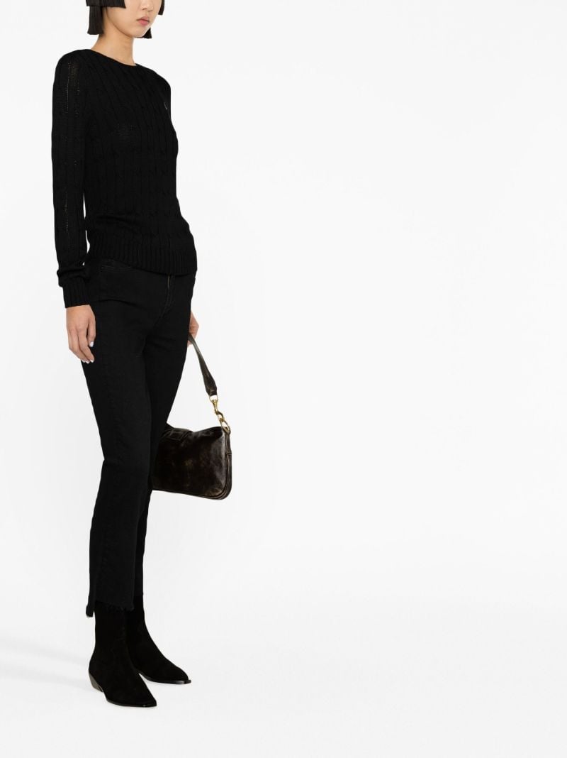 White Cable-knit Cotton Sweater