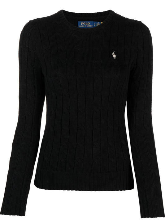 White Cable-knit Cotton Sweater