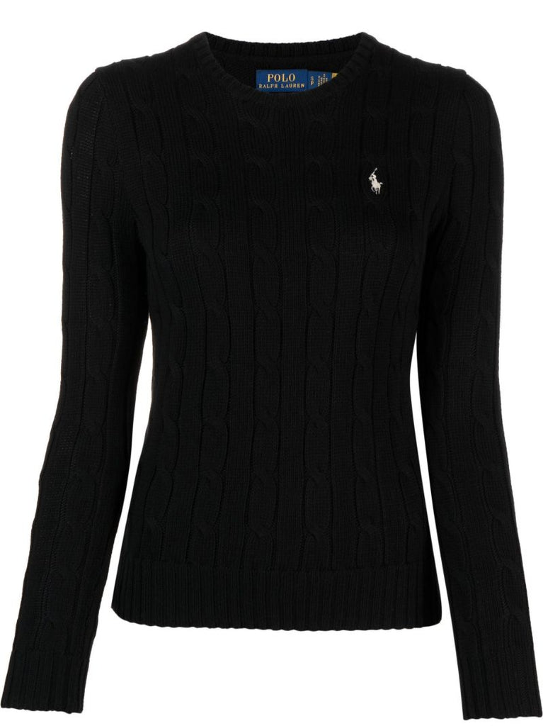 White Cable-knit Cotton Sweater