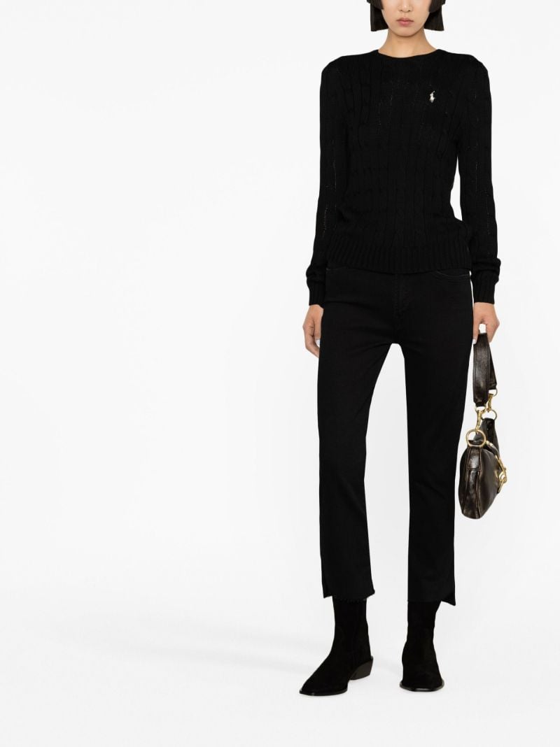 White Cable-knit Cotton Sweater