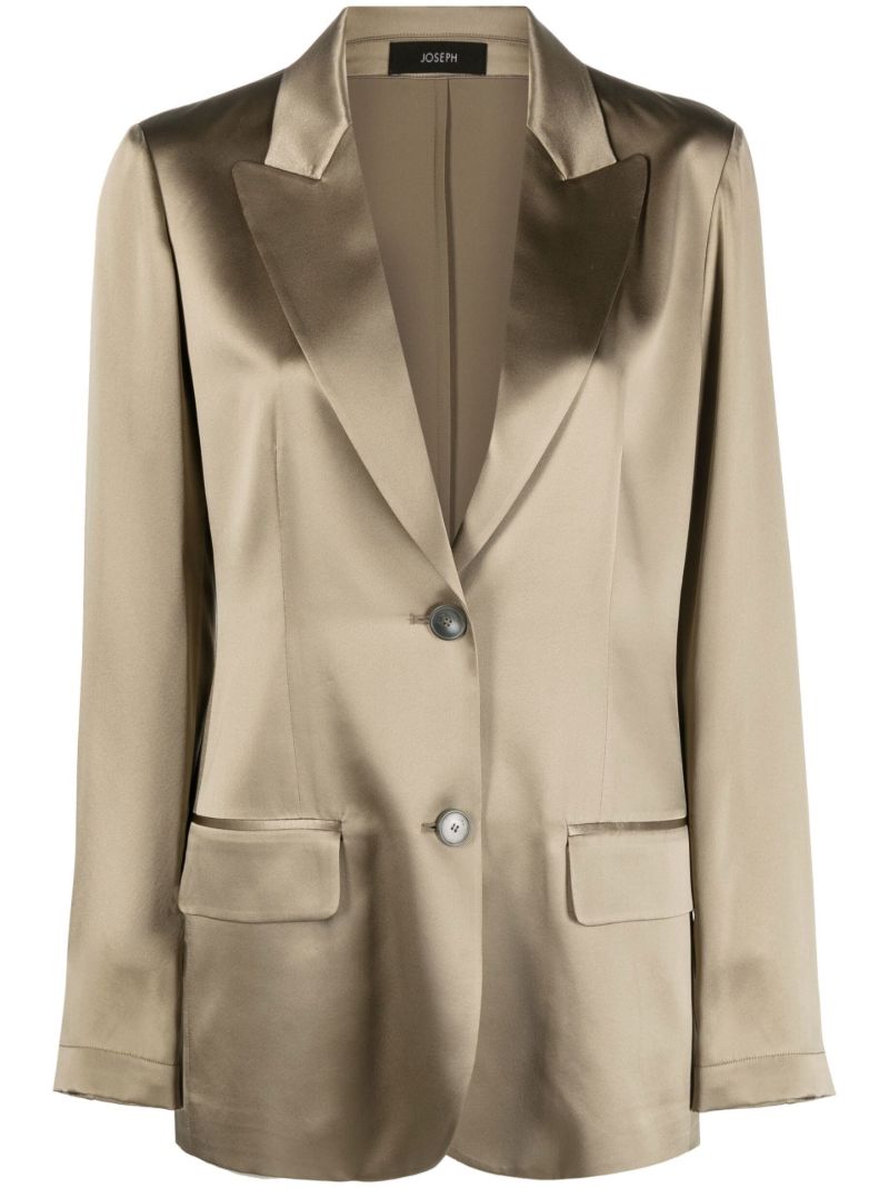 Green Moxon Single-breasted Silk Blazer