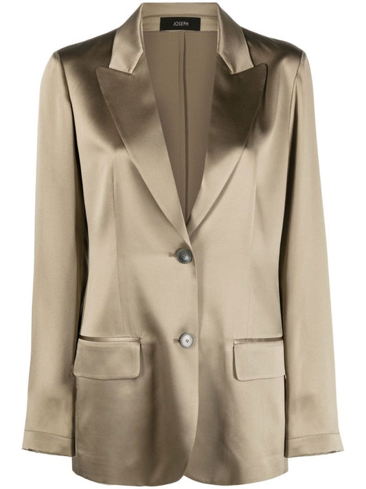 Green Moxon Single-breasted Silk Blazer