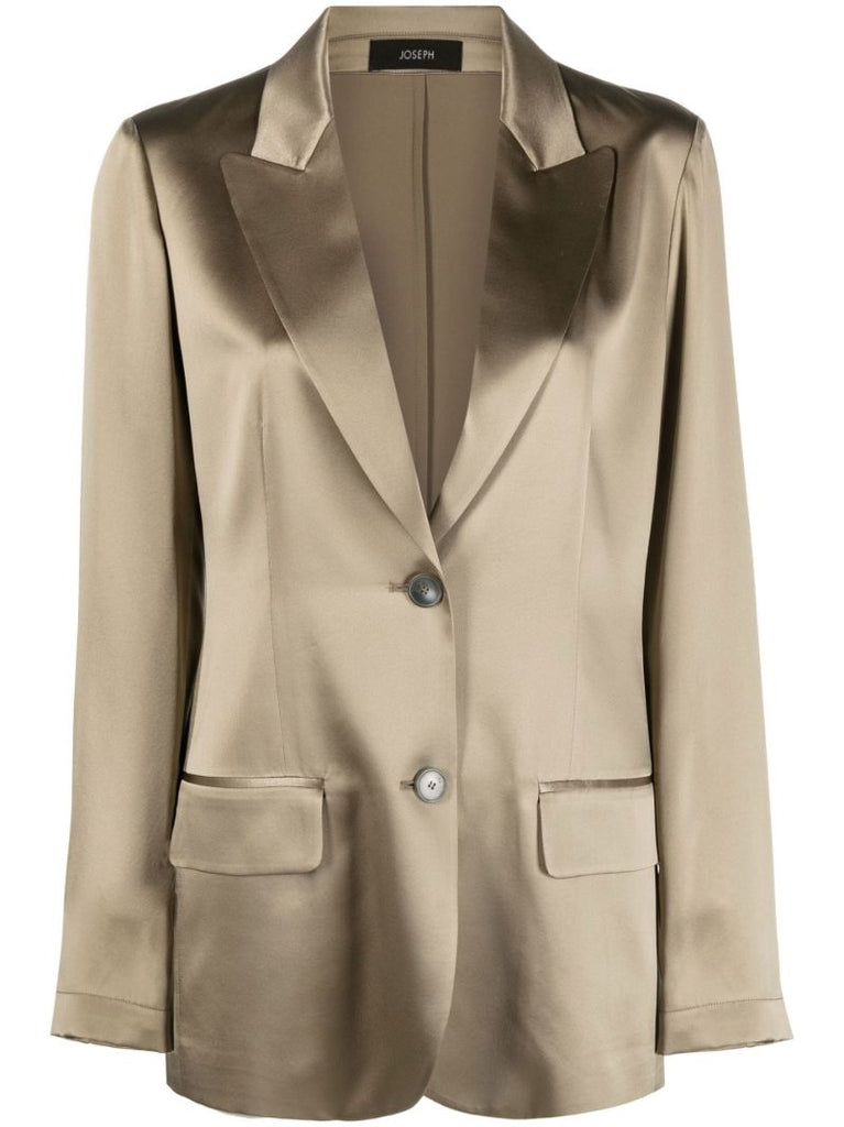Green Moxon Single-breasted Silk Blazer