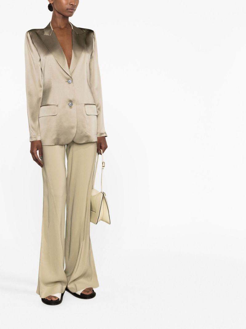 Green Moxon Single-breasted Silk Blazer