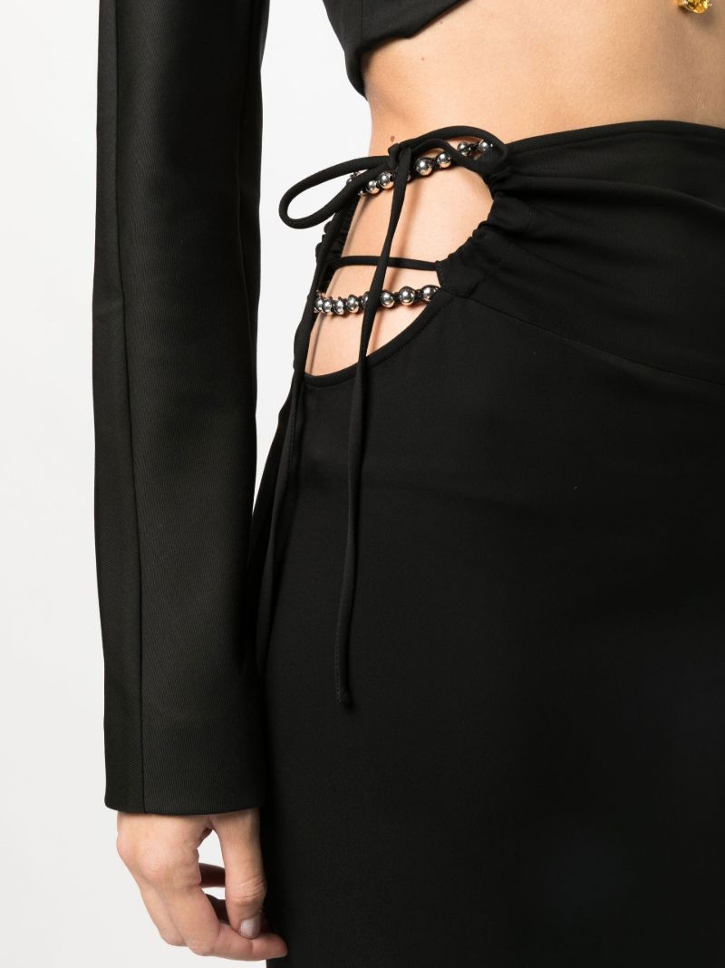 Black Bertoia Chrome Cut-out Midi Skirt
