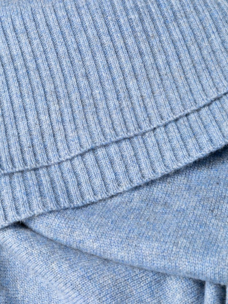 Blue Cut-out Wool Midi Dress