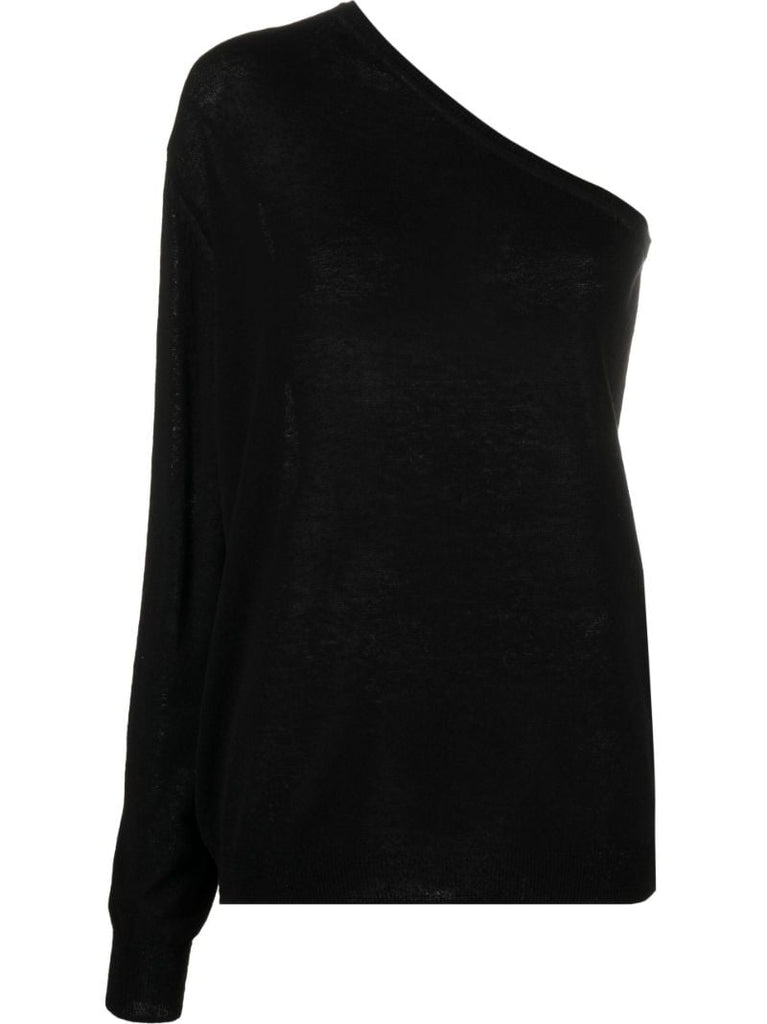 Black Bianca One-shoulder Top