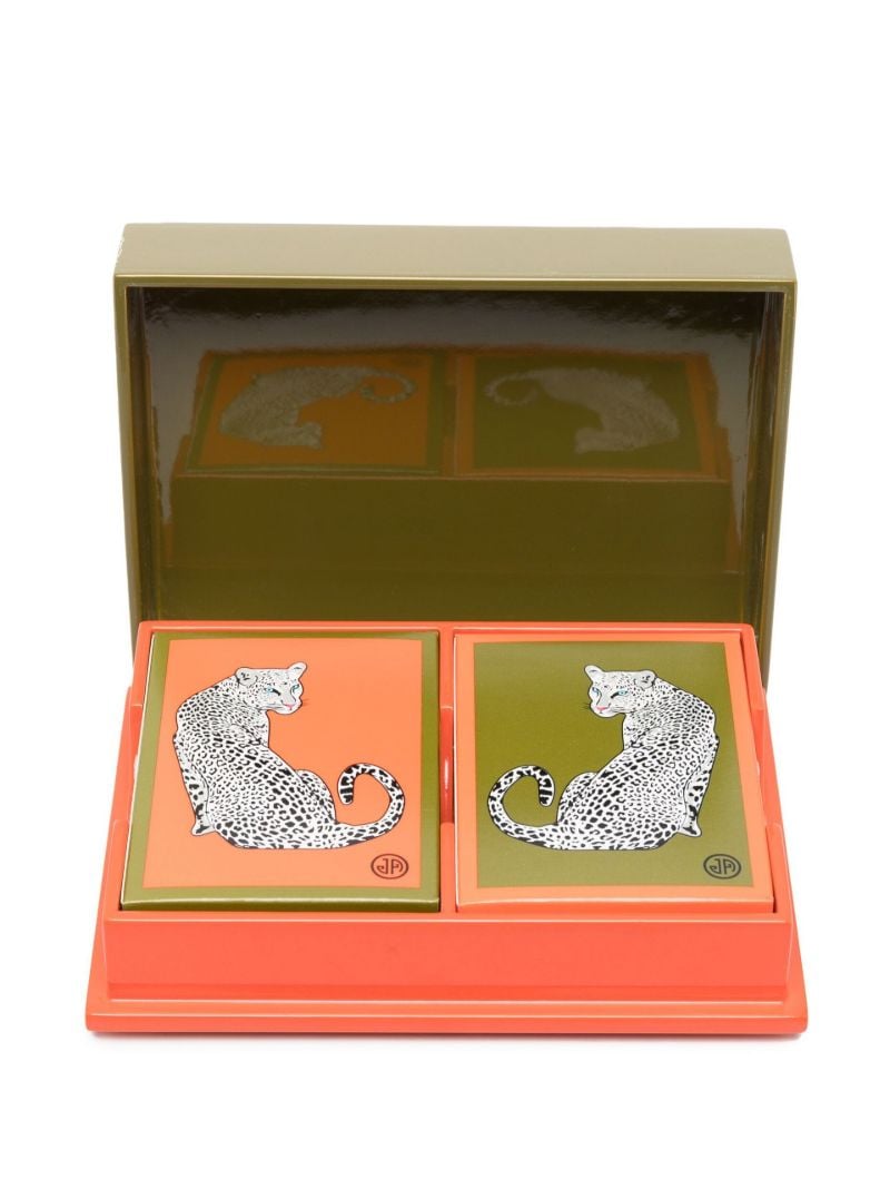 Multicoloured Leopard Lacquer Card Set