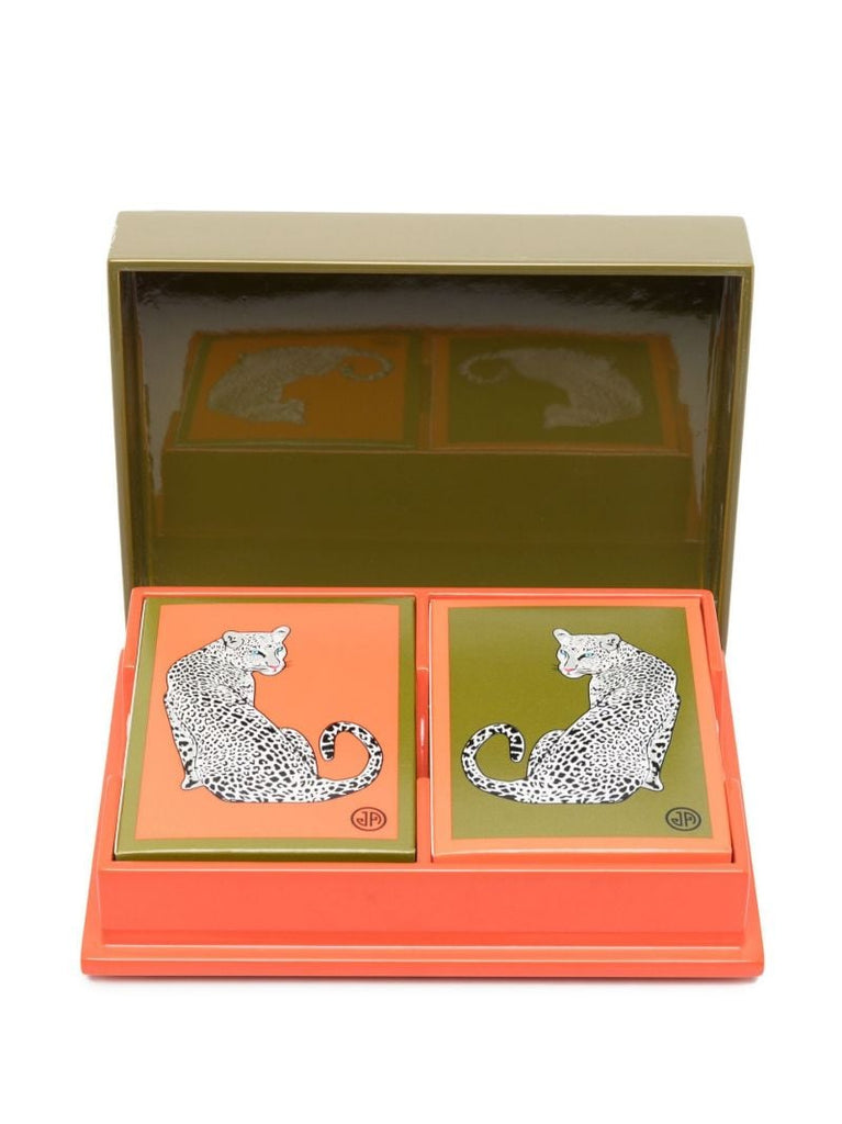 Multicoloured Leopard Lacquer Card Set