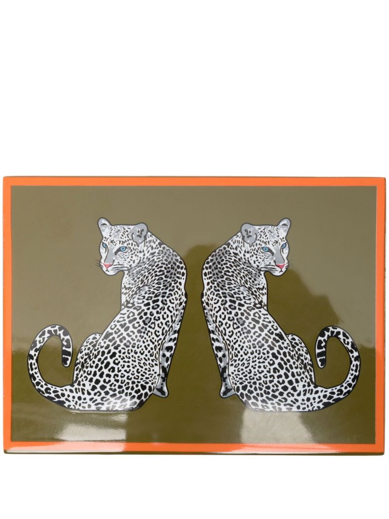Multicoloured Leopard Lacquer Card Set
