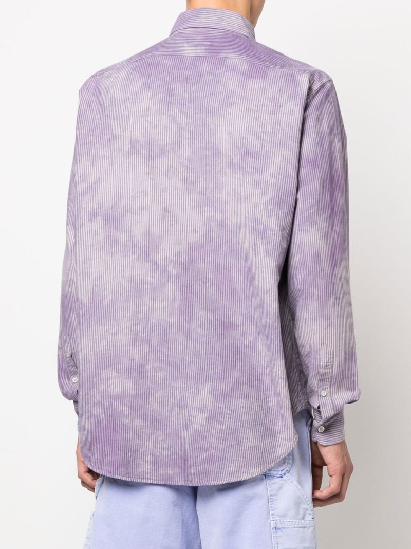 Purple Logo Print Striped Shirt