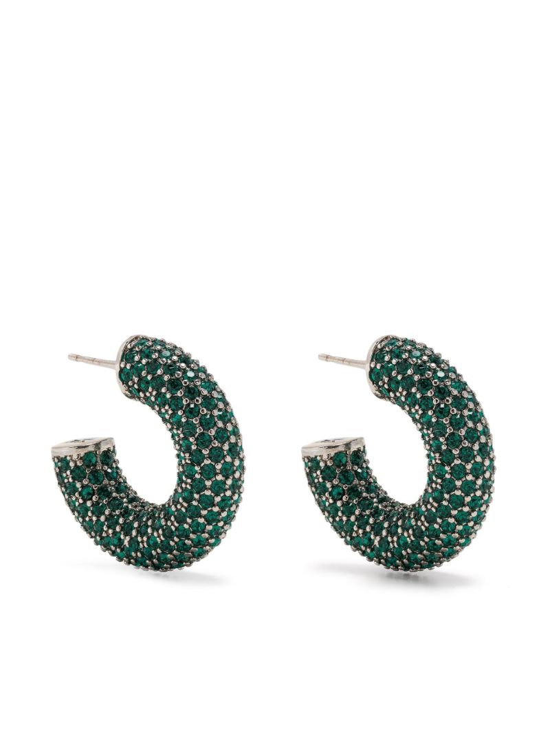 Silver-tone Cameron Crystal Hoop Earrings
