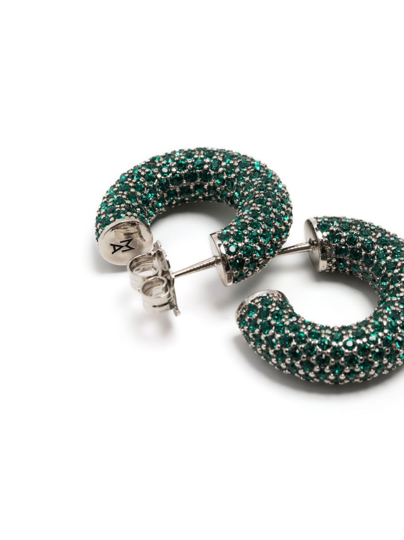 Silver-tone Cameron Crystal Hoop Earrings