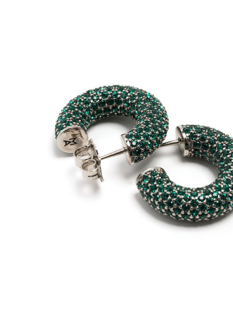 Silver-tone Cameron Crystal Hoop Earrings