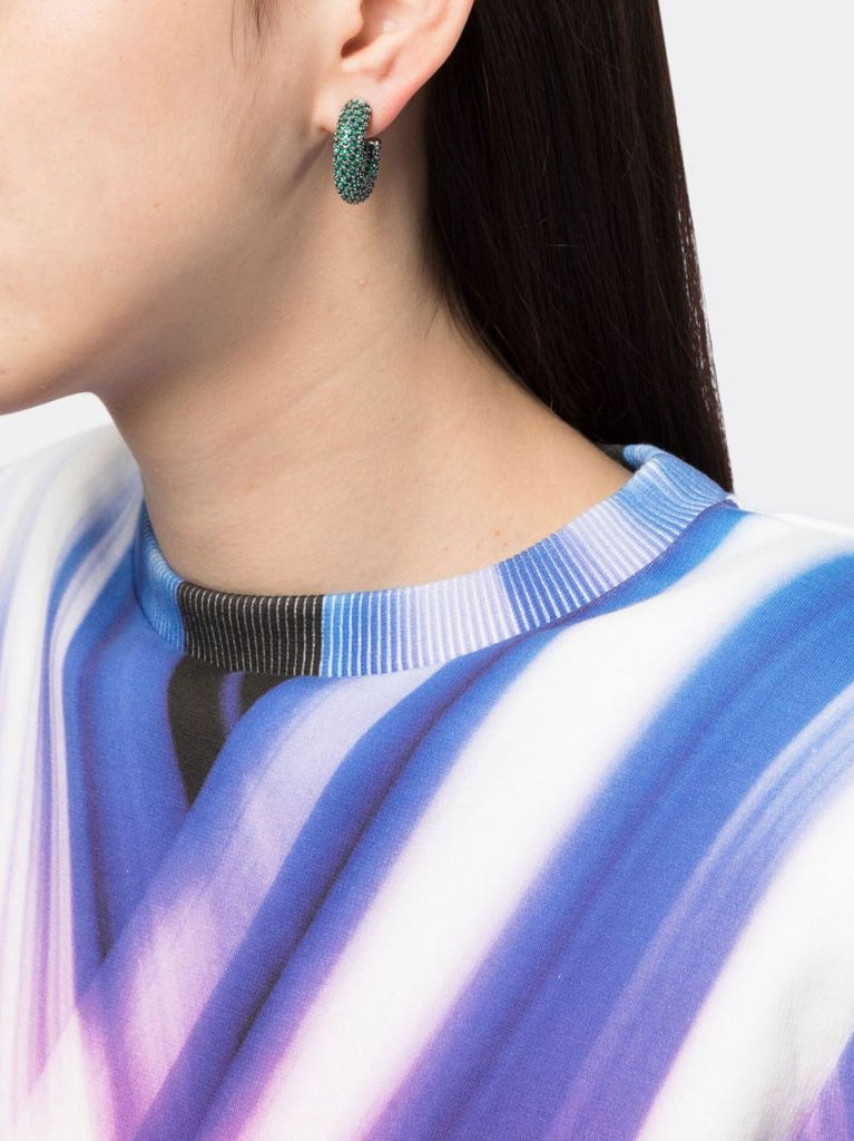 Silver-tone Cameron Crystal Hoop Earrings