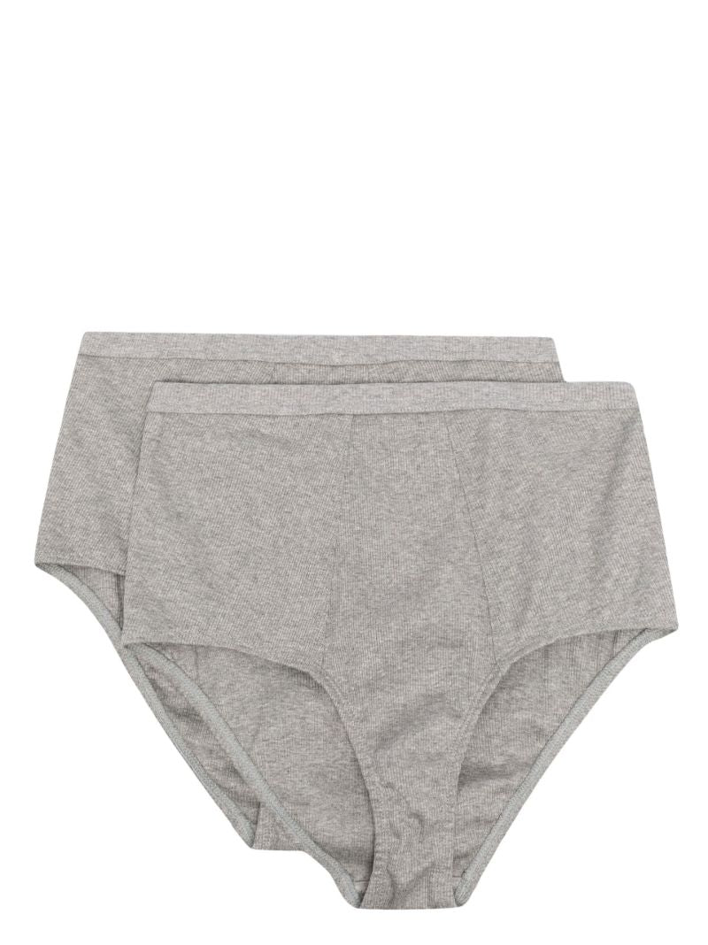 Grey Ribflex Super High-rise Briefs Set