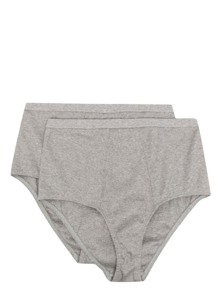 Grey Ribflex Super High-rise Briefs Set