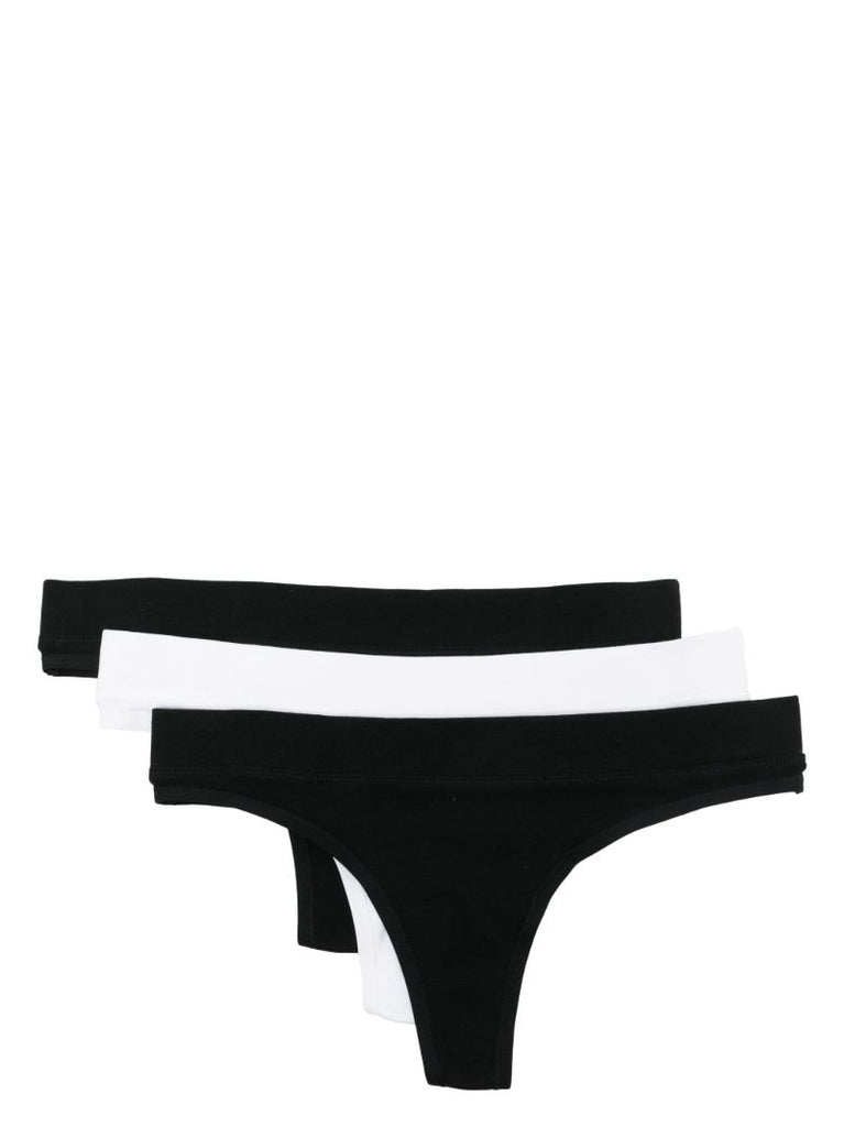 Black and White Organic Cotton Thong Set