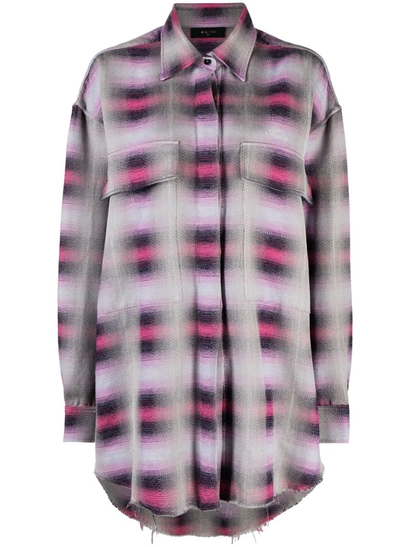 Purple Plaid Print Shirt