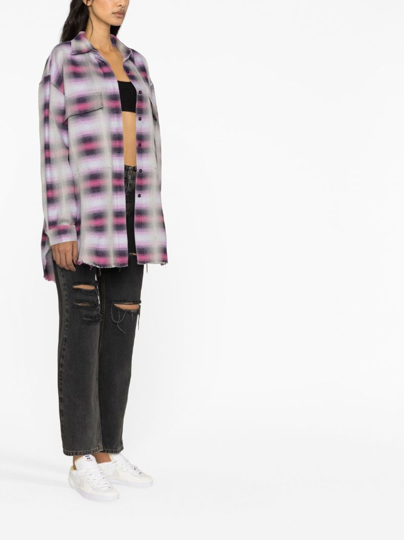 Purple Plaid Print Shirt