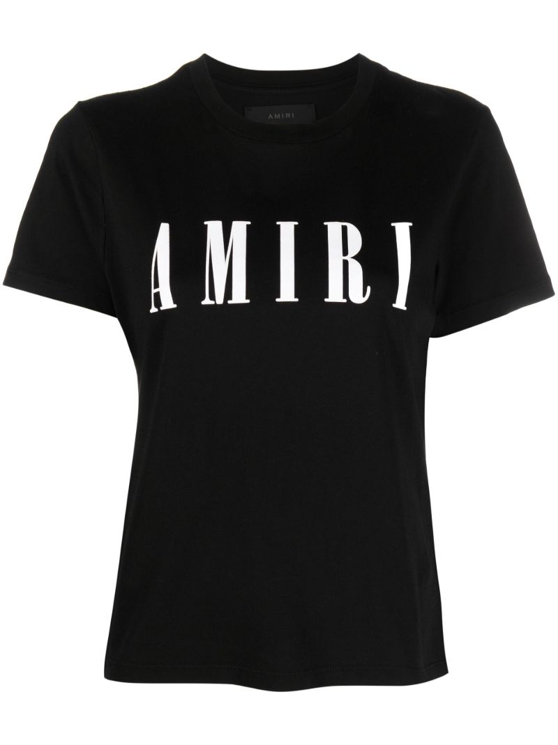 Black Logo Print Cotton T-shirt