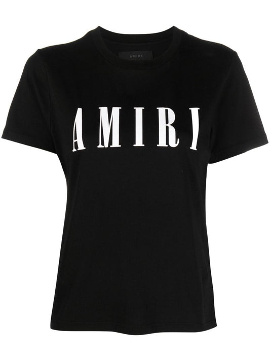 Black Logo Print Cotton T-shirt