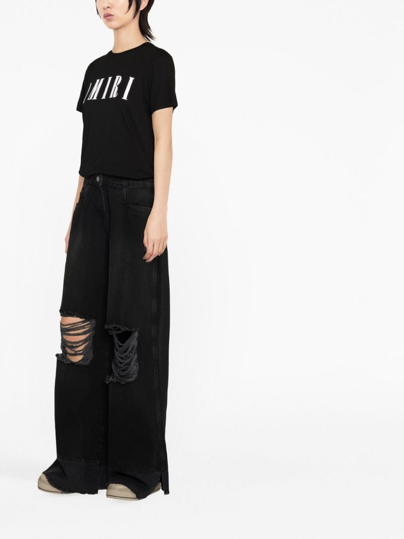 Black Logo Print Cotton T-shirt