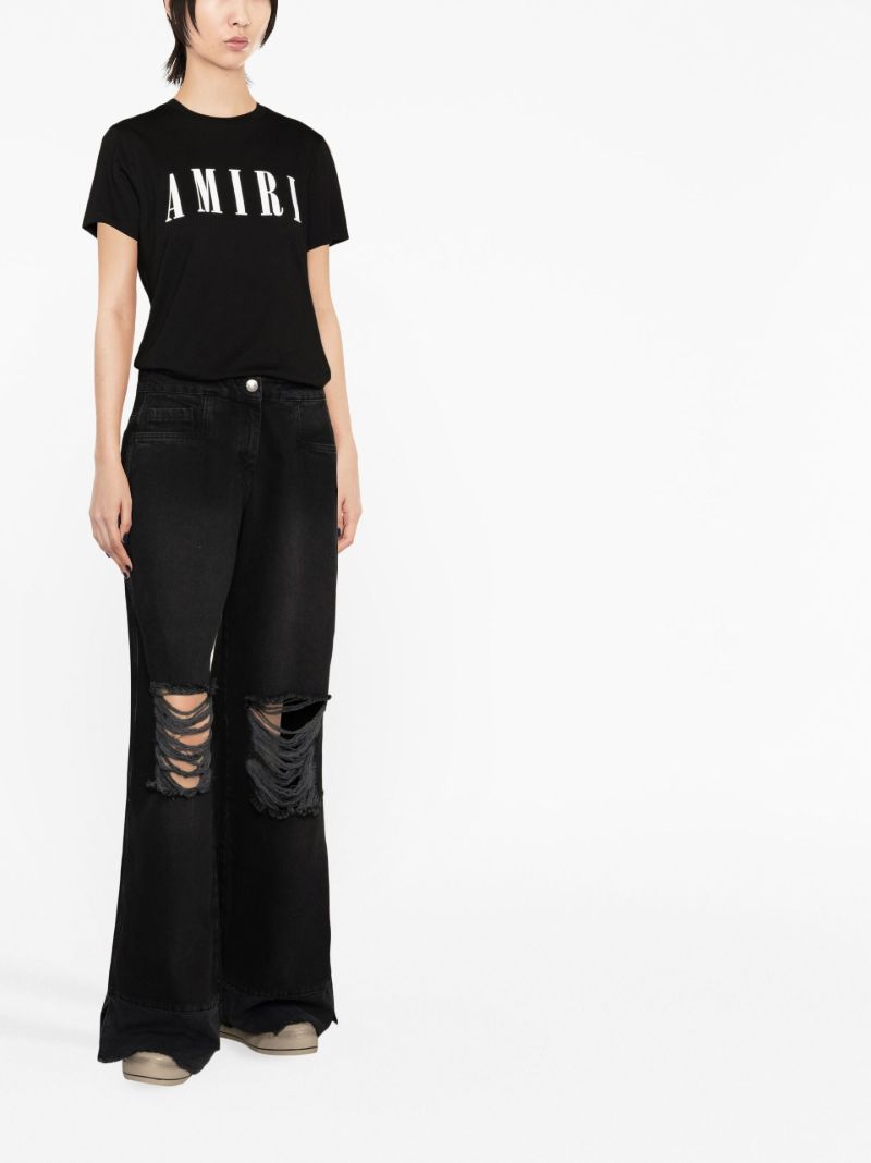 Black Logo Print Cotton T-shirt