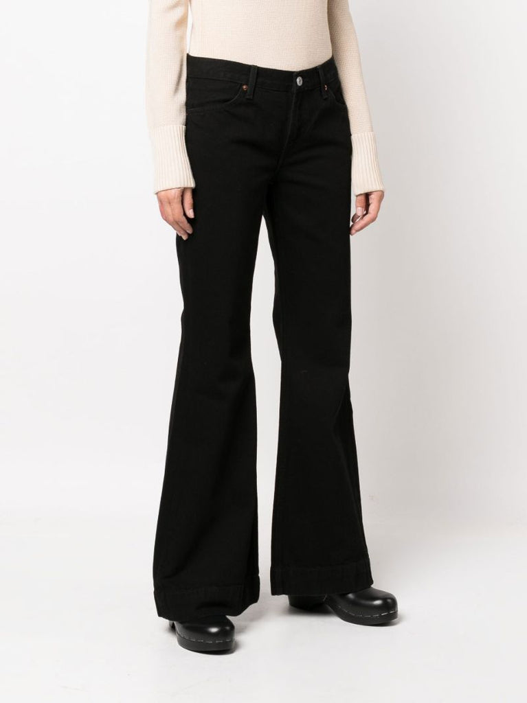 Black Ã¢â_x0082_¬Ë_x009c_70s Mid-rise Flared Jeans