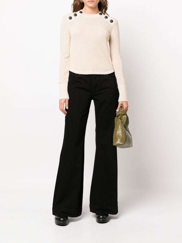 Black Ã¢â_x0082_¬Ë_x009c_70s Mid-rise Flared Jeans