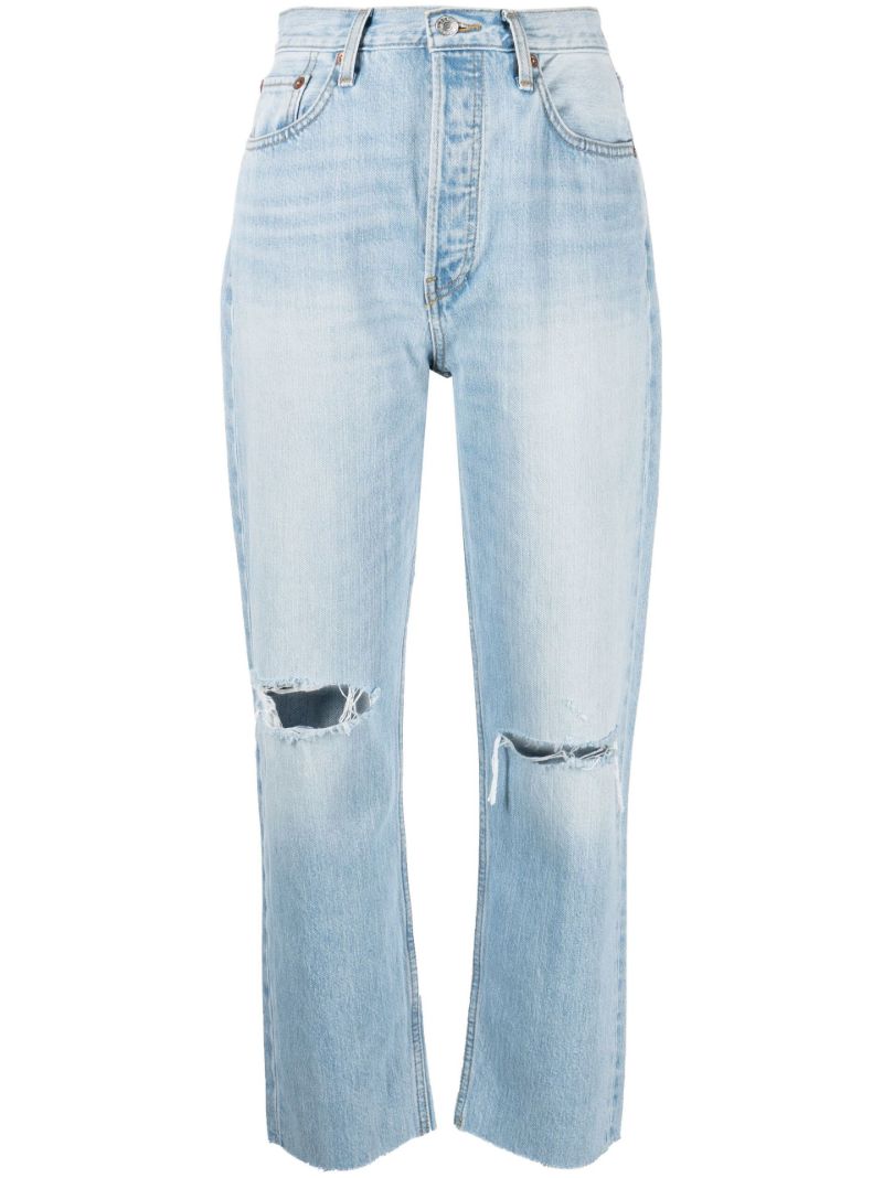 Blue Ã¢â_x0082_¬Ë_x009c_70s Stove Pipe Cropped Jeans